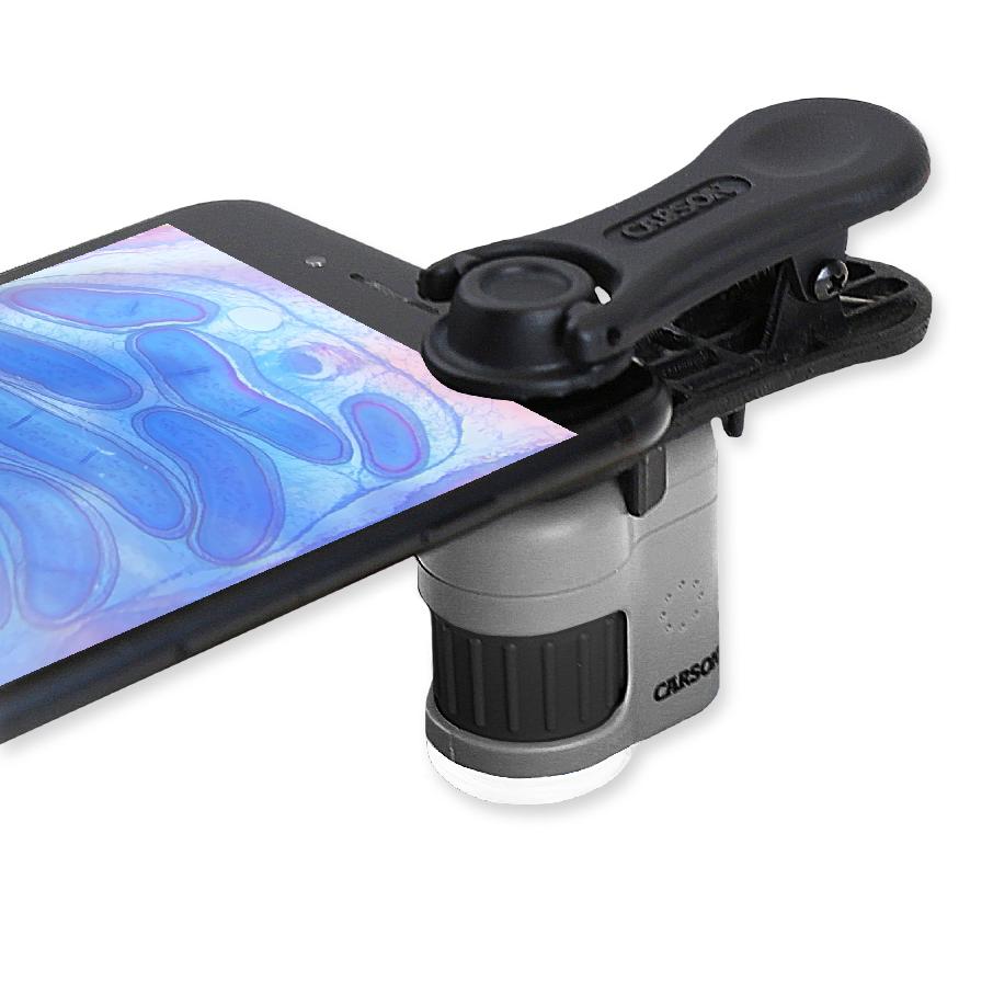 MicroMino - 20x Opplyst Mini Mikroskop med Telefonfeste og UV Ly
