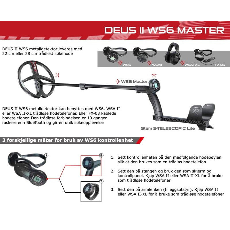 XP - DEUS II WS6 Master Metalldetektor - Den Letteste Toppmodellen fra XP