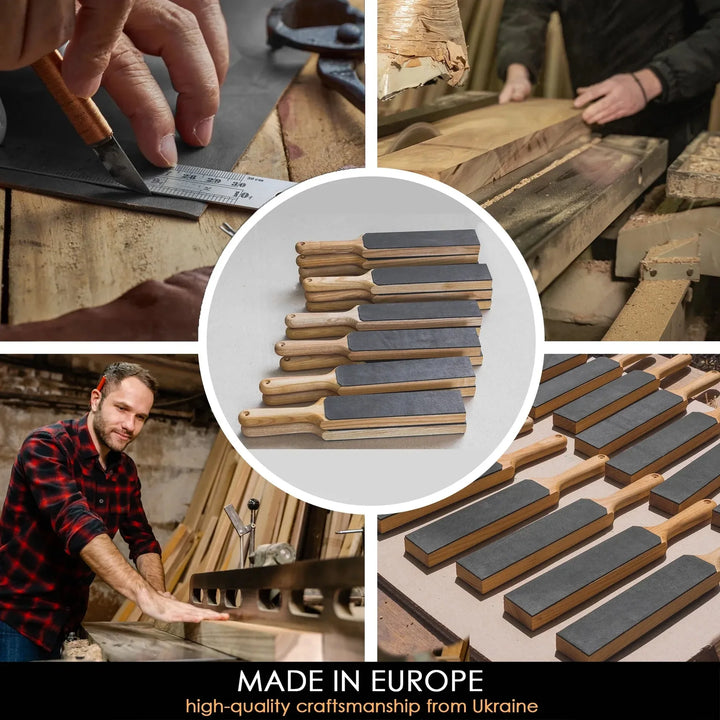 LS6P1 Slipelær - Lærstropp Benksliper til Knivsliping - Game-On.no