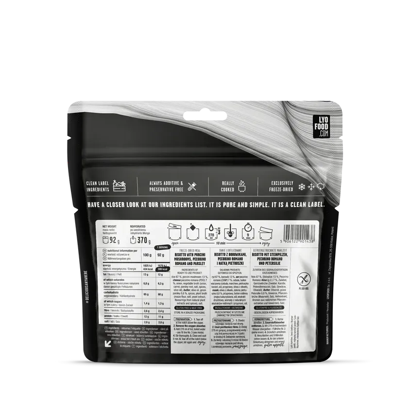 LYOFOOD Kantarellrisotto – Kremet risrett med ekte steinsopp - Game-On.no