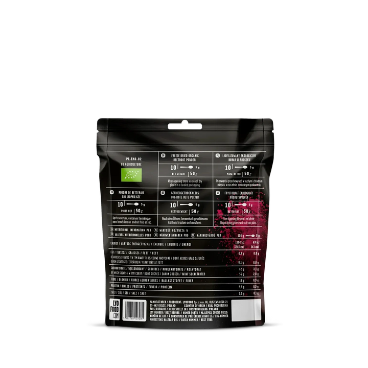 LYOFOOD Økologisk Rødbetpulver – Supergrønt for smoothie, grøt og baking - Game-On.no