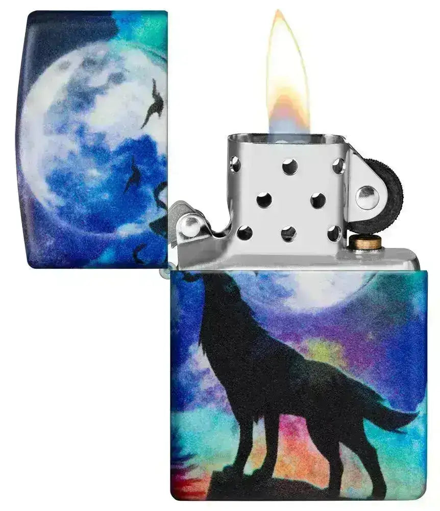 Zippo - 540 Ulv i Måneskin Motiv - Game-On.no