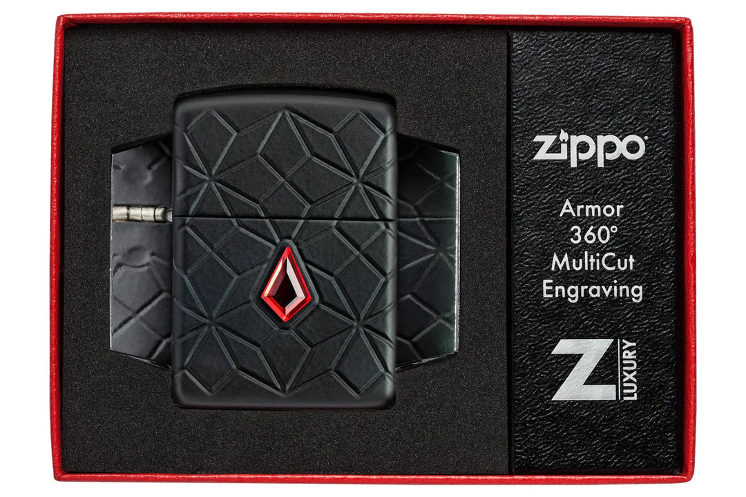Zippo Lighter - 360 Armor® Red Crystal Design - Game-On.no