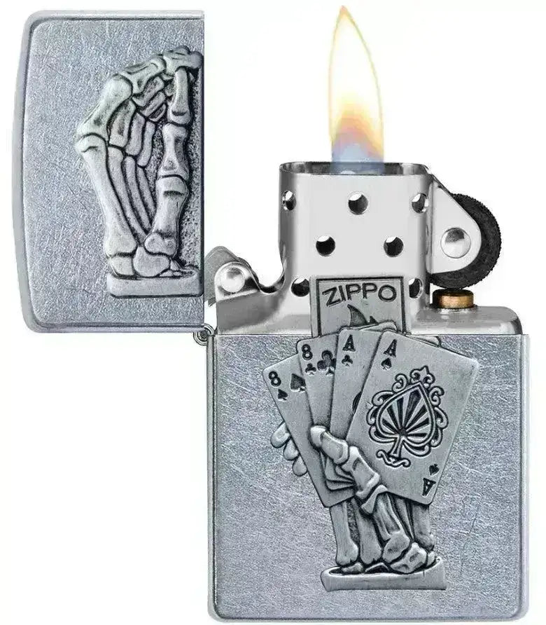 Zippo Lighter - 3D Dead Mans Hand Design - Game-On.no