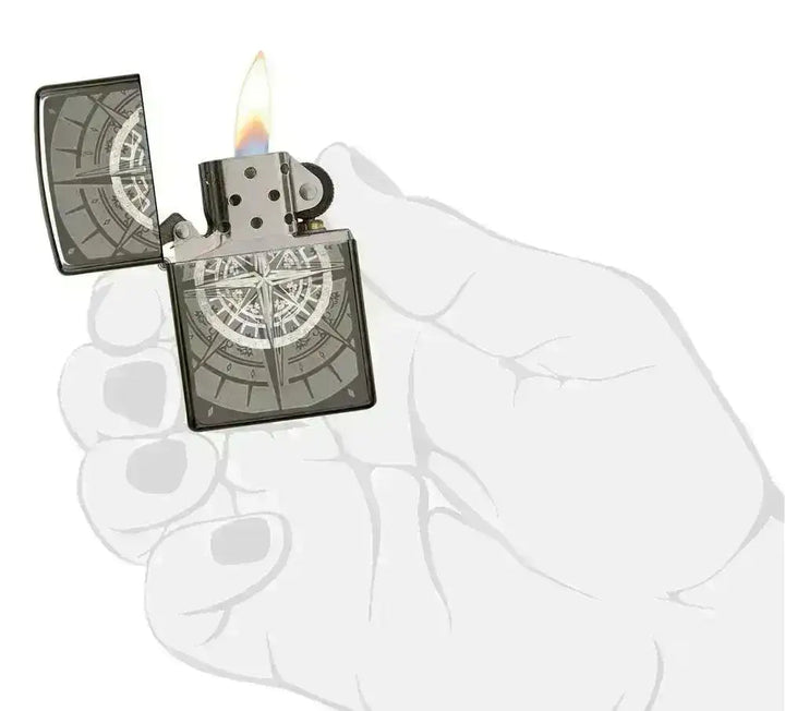 Zippo Lighter - Black Ice Kompass - Game-On.no