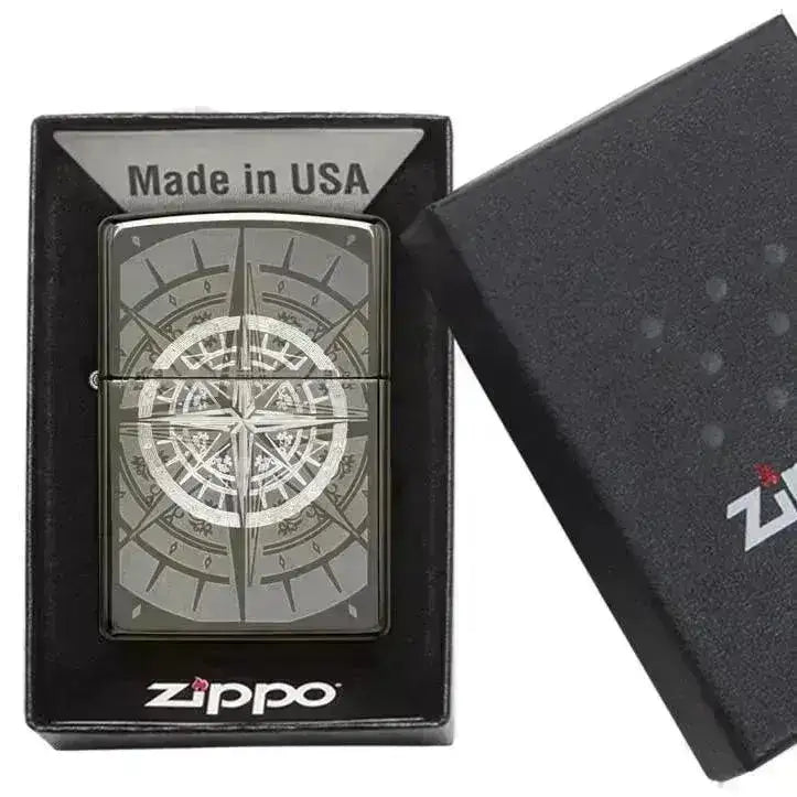 Zippo Lighter - Black Ice Kompass - Game-On.no