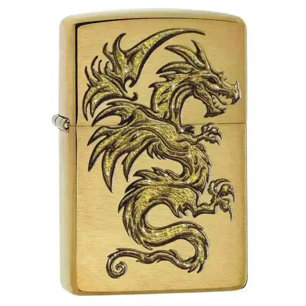 Zippo Lighter - Gull Drage Motiv - Game-On.no