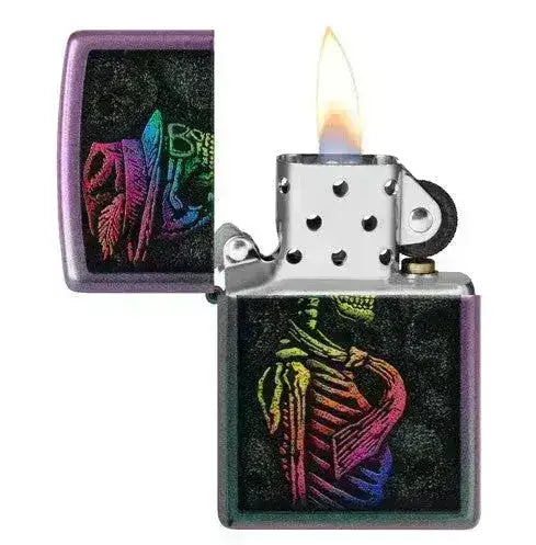 Zippo Lighter - Iridescent Skeleton Design - Game-On.no