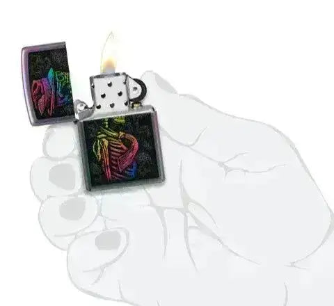 Zippo Lighter - Iridescent Skeleton Design - Game-On.no