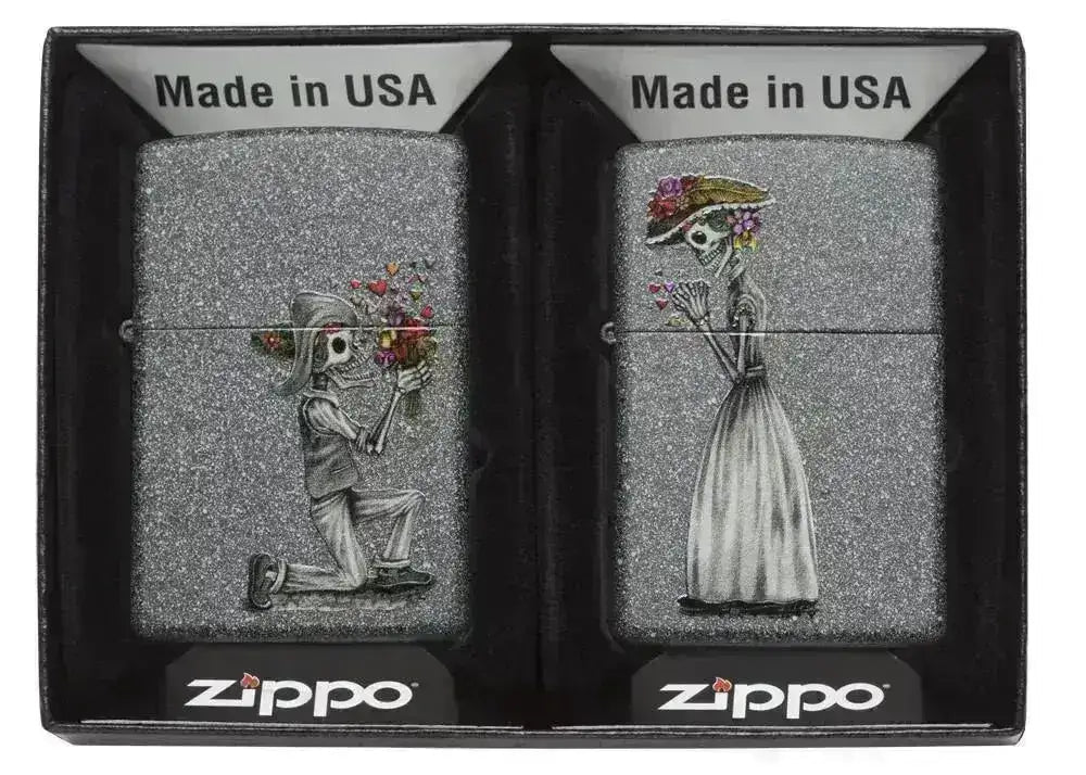 Zippo Lighter - Iron Stone Couple - 2stk - Game-On.no