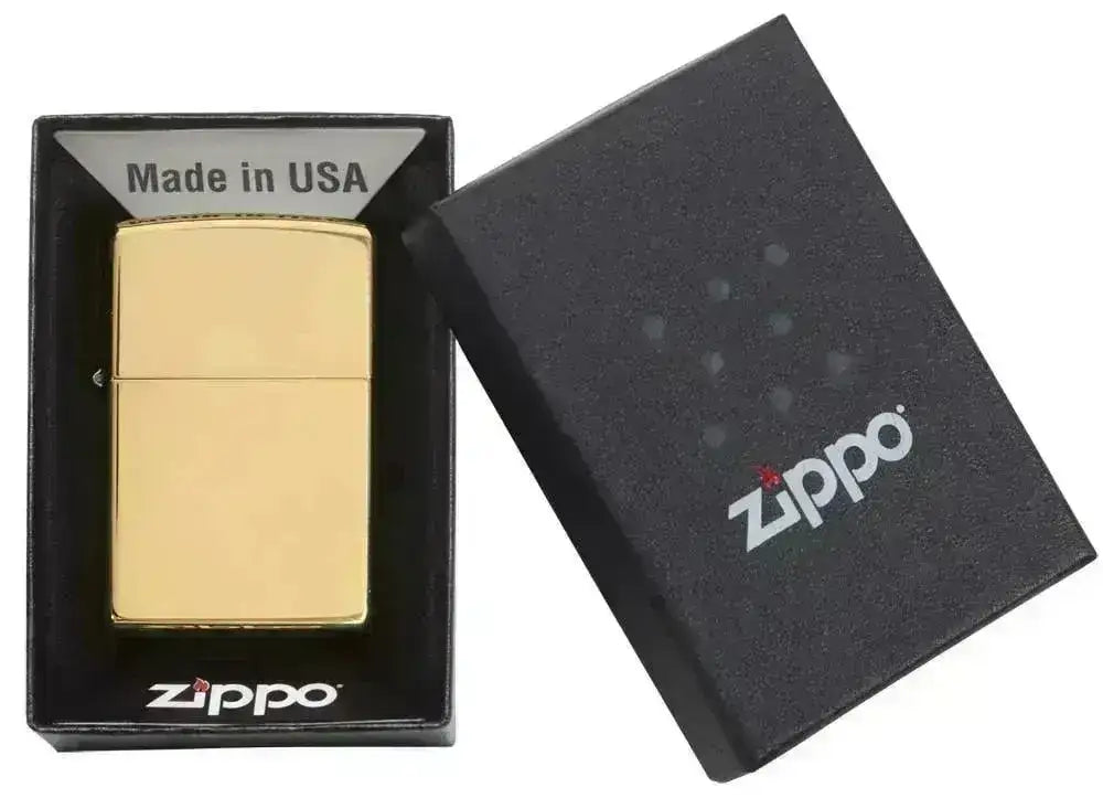 Zippo Lighter - Klassisk Høypolert Messing - Game-On.no