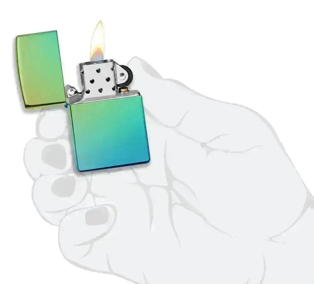 Zippo Lighter - Klassisk Høypolert Teal - Game-On.no