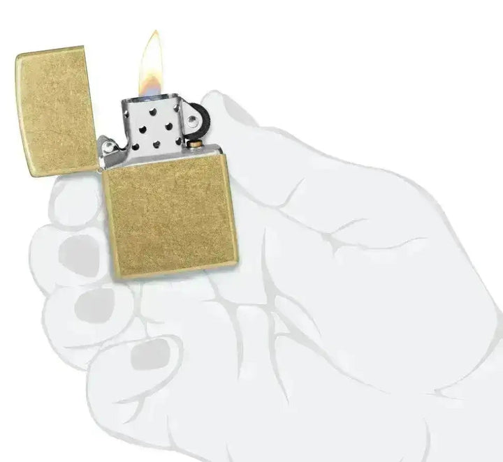 Zippo Lighter - Klassisk Street Brass - Messing Lighter - Game-On.no