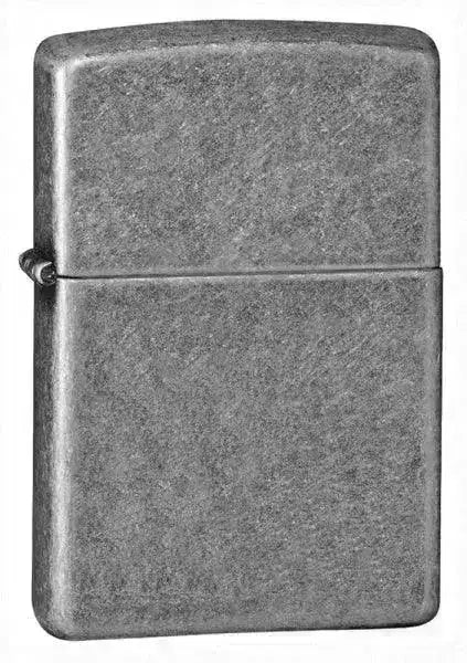 Zippo Lighter - Plain Antique Silver Plate - Game-On.no