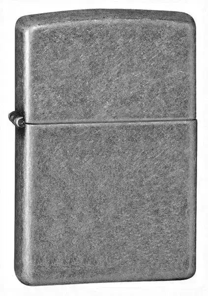 Zippo Lighter - Plain Antique Silver Plate - Game-On.no