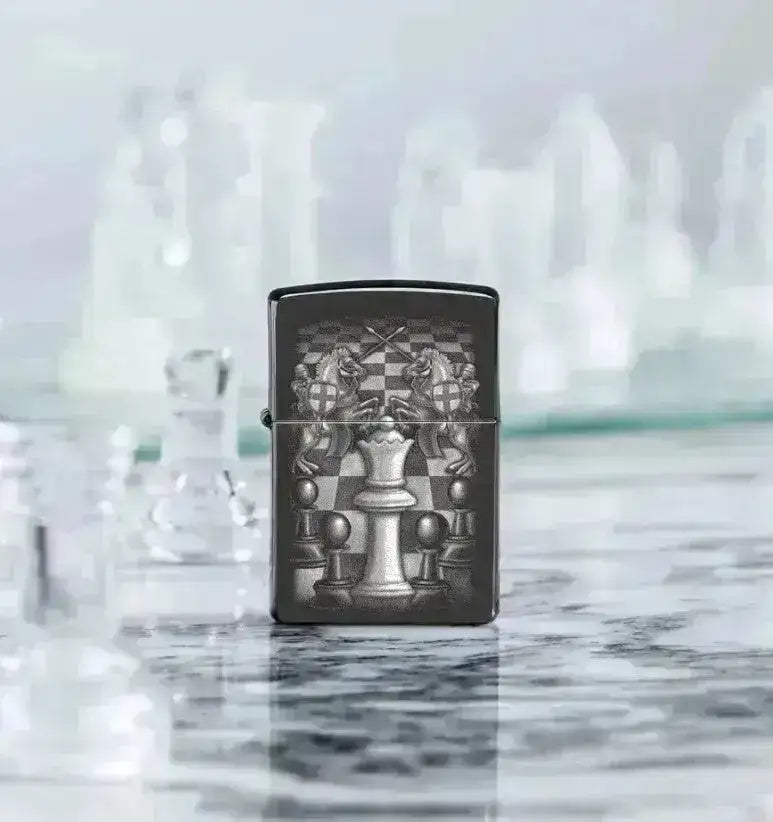 Zippo Lighter - Sjakk Design - Game-On.no