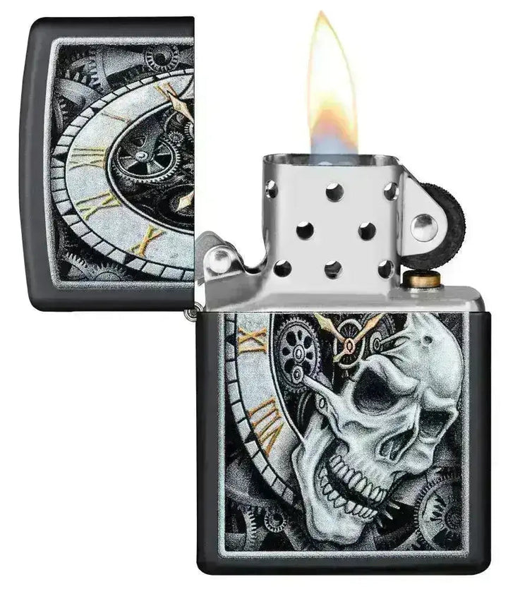 Zippo Lighter - Skull Clock Design - Game-On.no