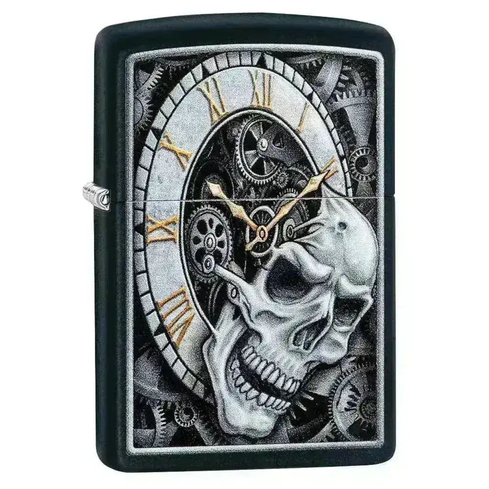 Zippo Lighter - Skull Clock Design - Game-On.no