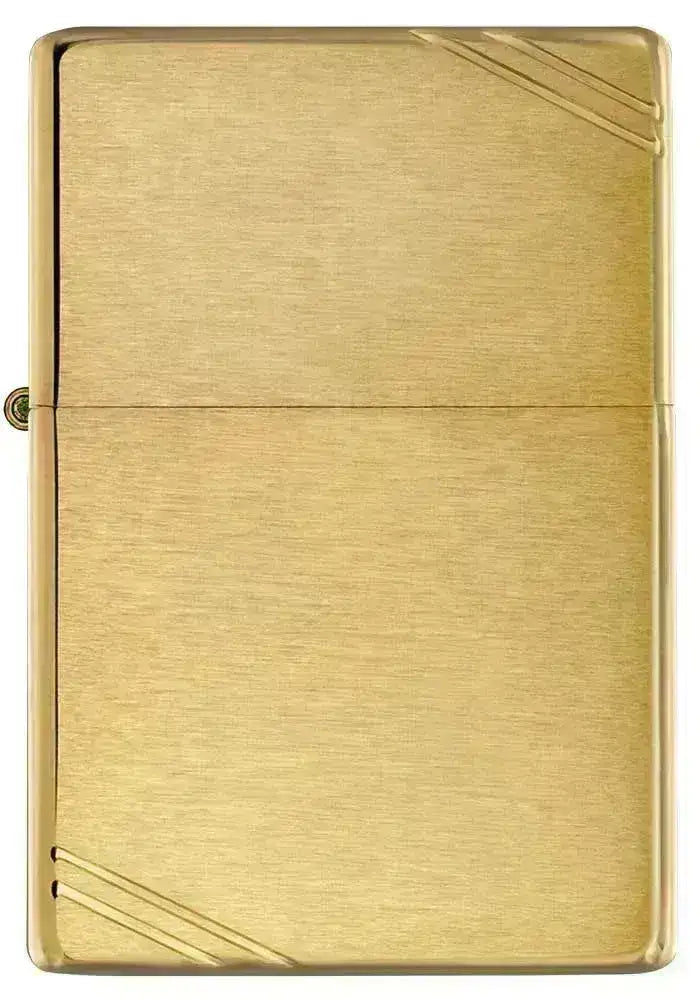 Zippo Lighter - Vintage 1935 Børstet Messing Riller - Game-On.no