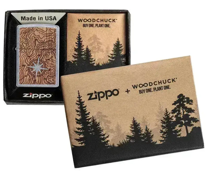 Zippo Lighter - WOODCHUCK USA Compass - Game-On.no